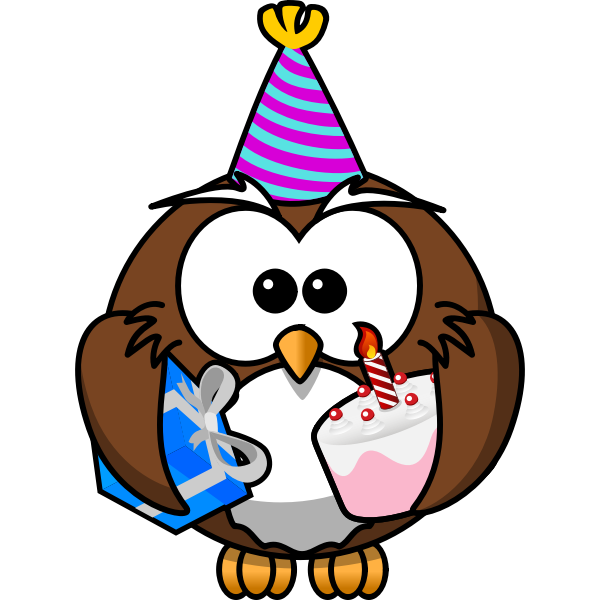 Owl with a party hat